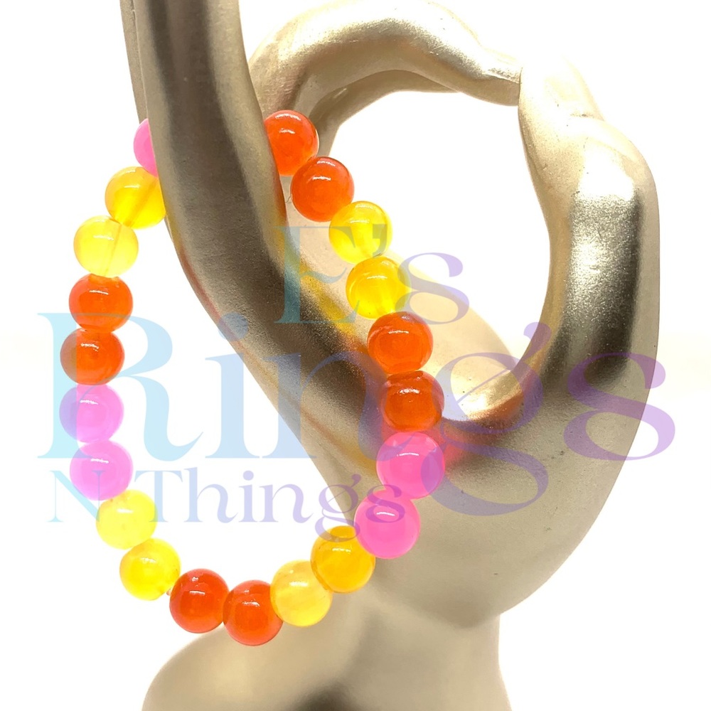 [Swirl] Stretchy Elastic Pretty Glass Beaded Bracelet